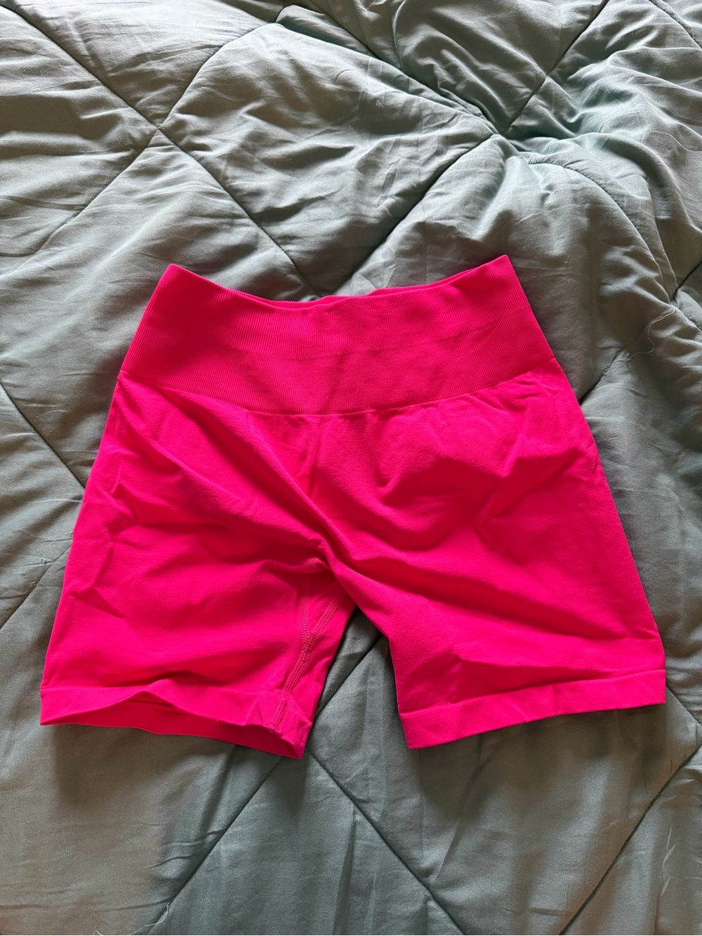 High-Rise Women’s Spandex Shorts in Bright Pink